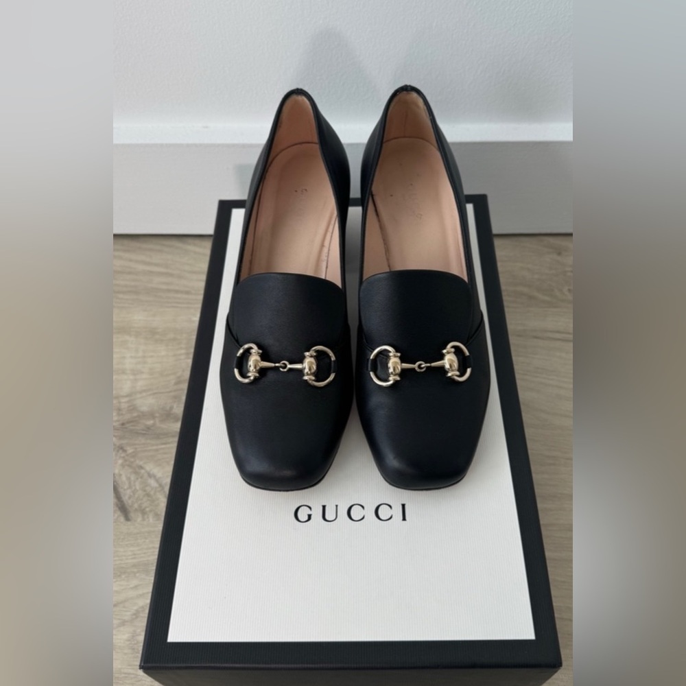 GUCCI Malaga leather heels 5, Size 35